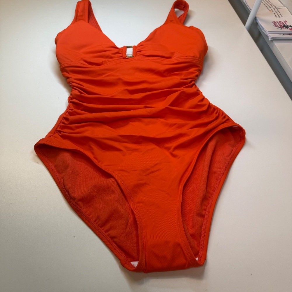 Ralph Lauren Ring Over The Shoulder Tummy Control One Piece Swimsuit - Picture 3 of 6